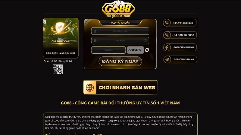 Giới thiệu tổng quan về cổng game Go88 chính thức